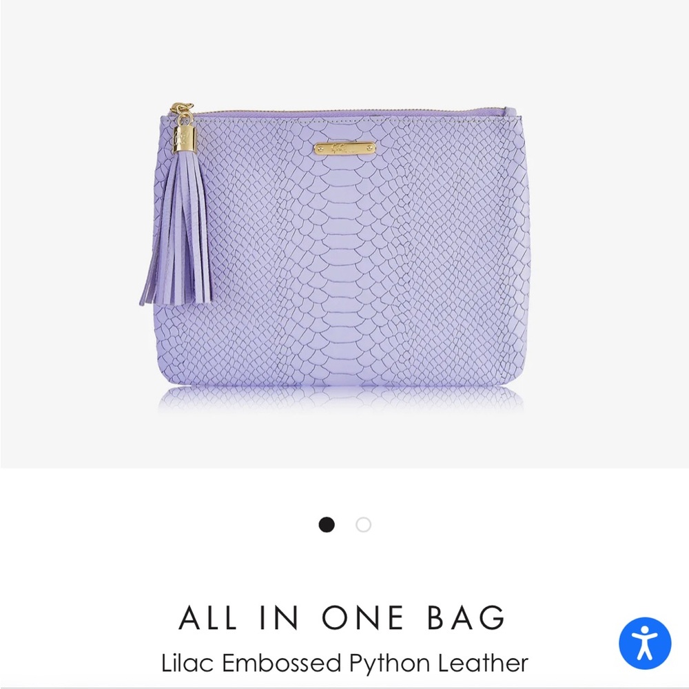 Gigi New York Lavender Python Embossed Large Clut… - image 1
